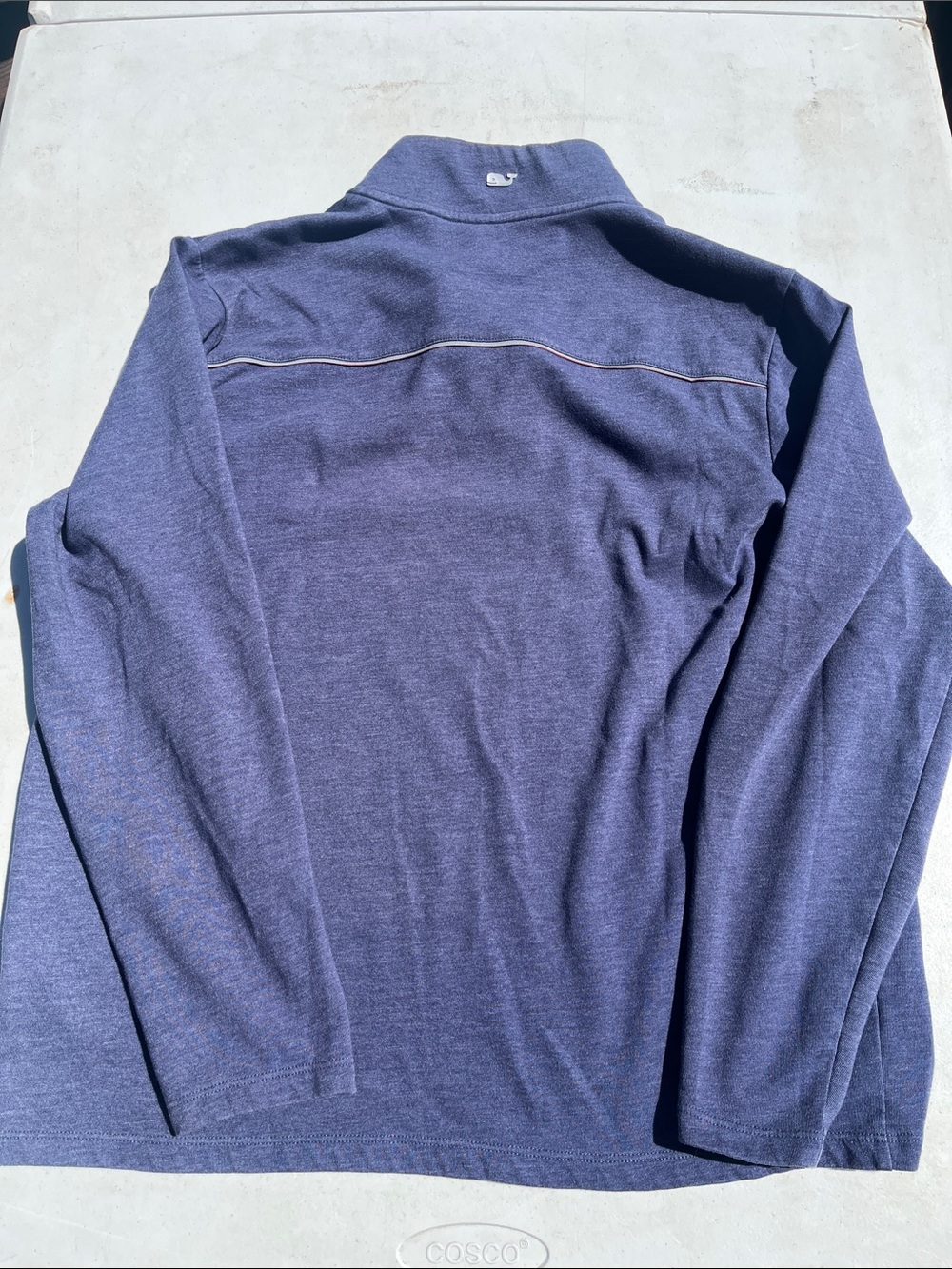 Vineyard Vines Heather Navy Quarter-Zip Pullover with Red Accent - Picture 3 of 3
